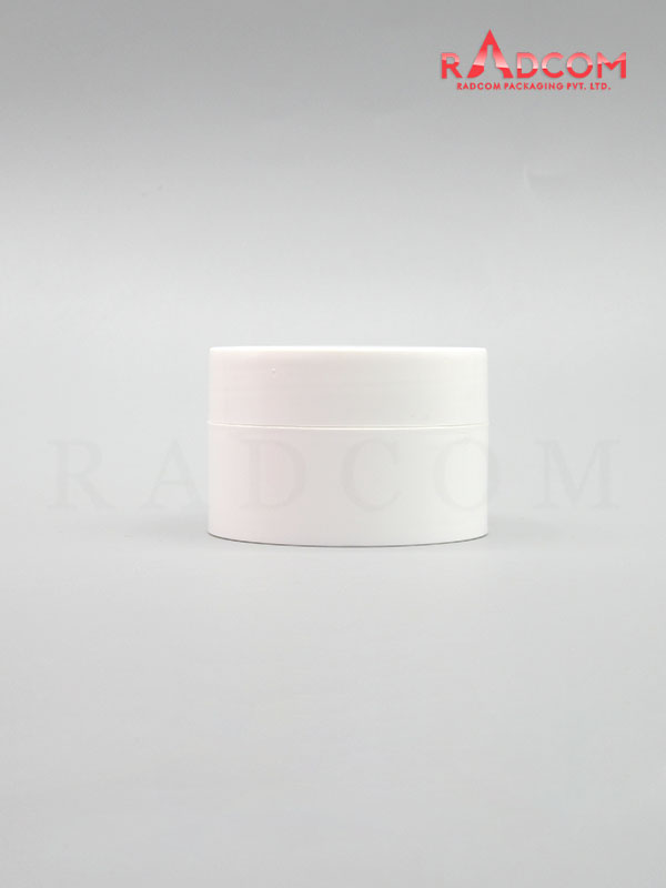 8 GM White PP Cream Jar with Lid and White PP Cap